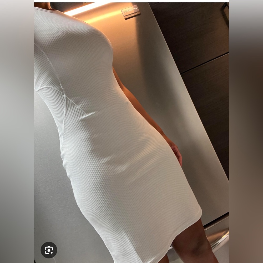 NEW Lululemon Ribbed Softstreme Slim-Fit Tank Dress Bone